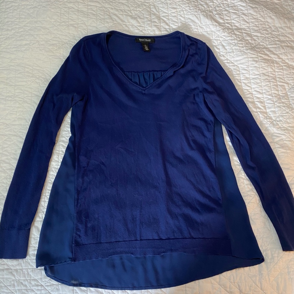 White House | Black Market Blue Blouse